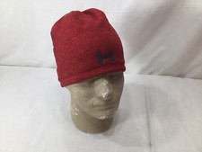 NEW Under Armour Cold Gear Infrared Beanie Hat Red Fleece Adult One Size FREESHP