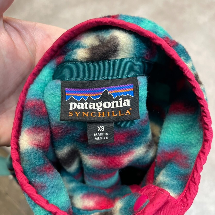 Patagonia Snap T Fleece Mens XS Aztec Synchilla FA15 Wild Desert Jumper, Green image 9