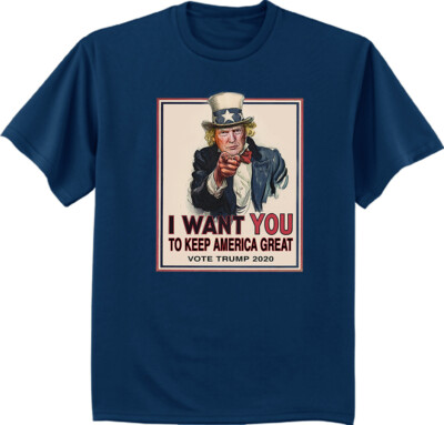 Mens Big and Tall Donald Trump 2020 Shirts Uncle Sam Graphic Tees Clothing  - Main Image