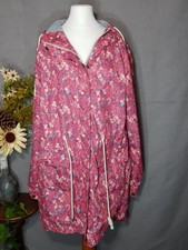 Size 14 Weird Fish Pink Floral Lightweight Showerproof Hooded Jacket