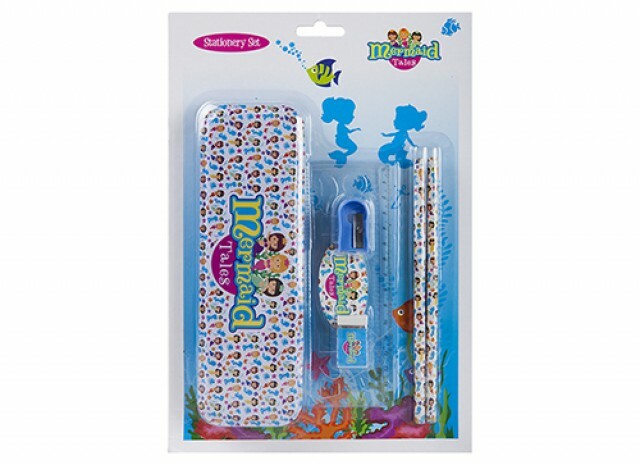 Mermaid Tales Stationery Set Pencil Tin Ruler Pencils Eraser Back to School Gift