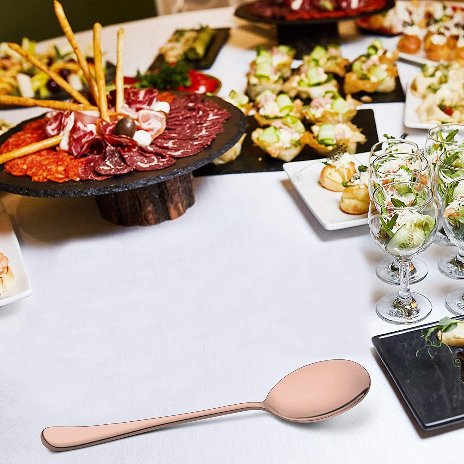 6Pack Stainless Steel Large Serving Spoon Dinner Buffet Catering Serving Spoons