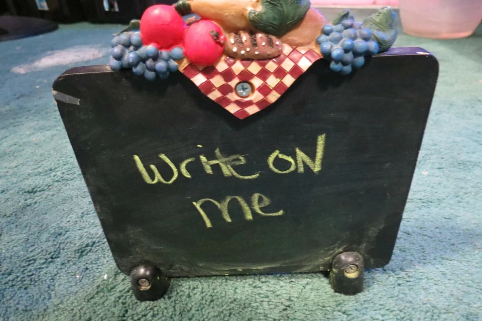 8"L x 6"Tall Kitchen Chef Chalkboard W/Hole To Hold Chalk Write On Both Sides - Image 2 of 4