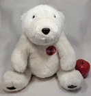 Vintage Coca Cola Polar Teddy Bear with Plastic Coke Button Plush 1995 Large 16”