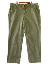 LOFT The Slim Womens Olive Green Mid-Rise Chino Straight Leg Capris Size 12