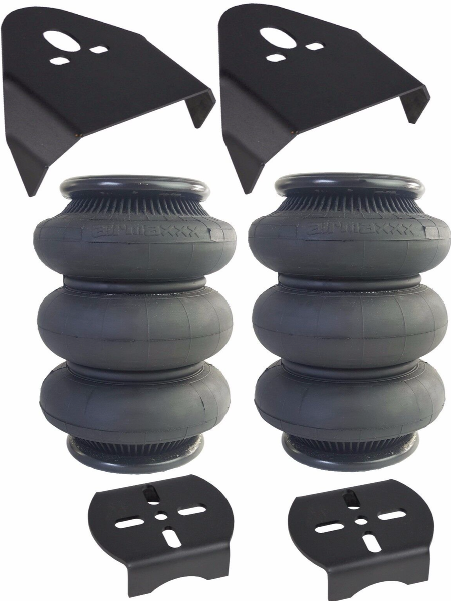 airmaxxx 2600 Triple Bellow Bags w/Rear Axle Mounting Brackets For