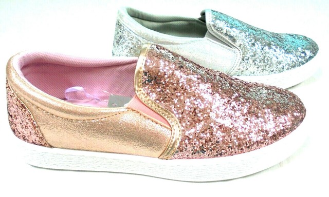 rose gold glitter trainers