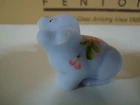 FENTON PIG - H/P FLOWERS ON BLUE BURMESE ARTIST D. BARBOUR