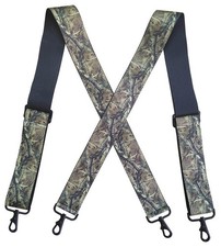 Men  s Heavy Duty Belt Loops X Back 2 Inch Suspenders with 4 Snap Hooks