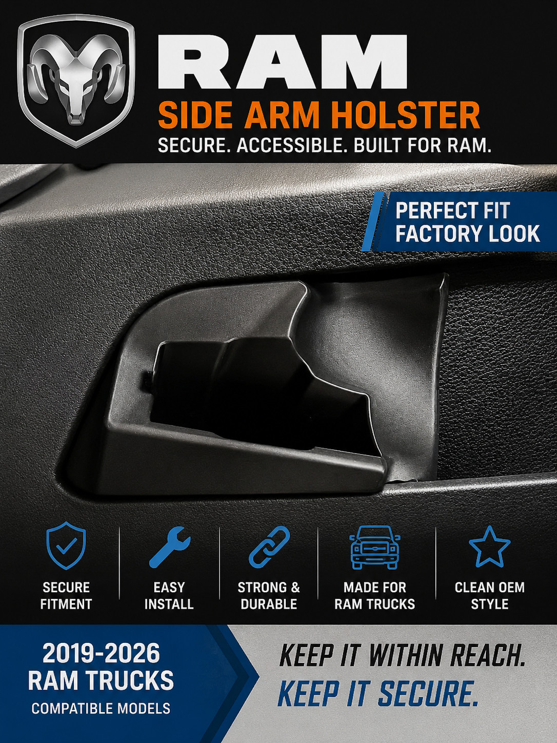 2019 – 2026 RAM Truck Side Arm Holster