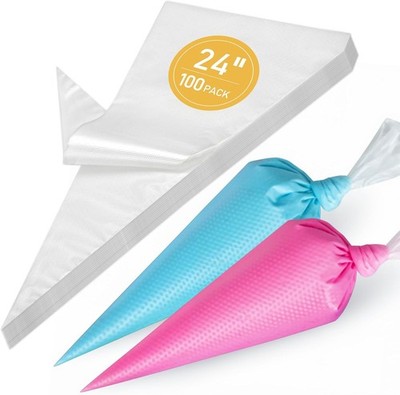 100PCS 24 Inch Extra Large Piping Bags Disposable Icing Bag Thickened Bakery Bag