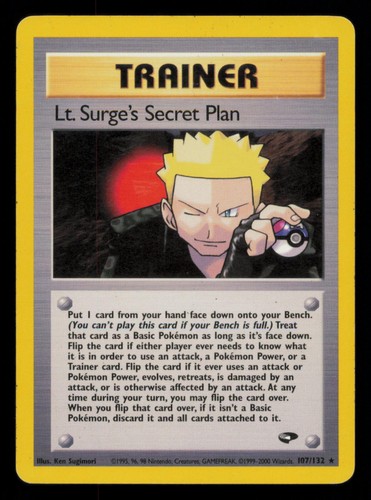 Lt. Surge's Secret Plan 107/132 Rare Gym Challenge Pokemon Unlimited MP