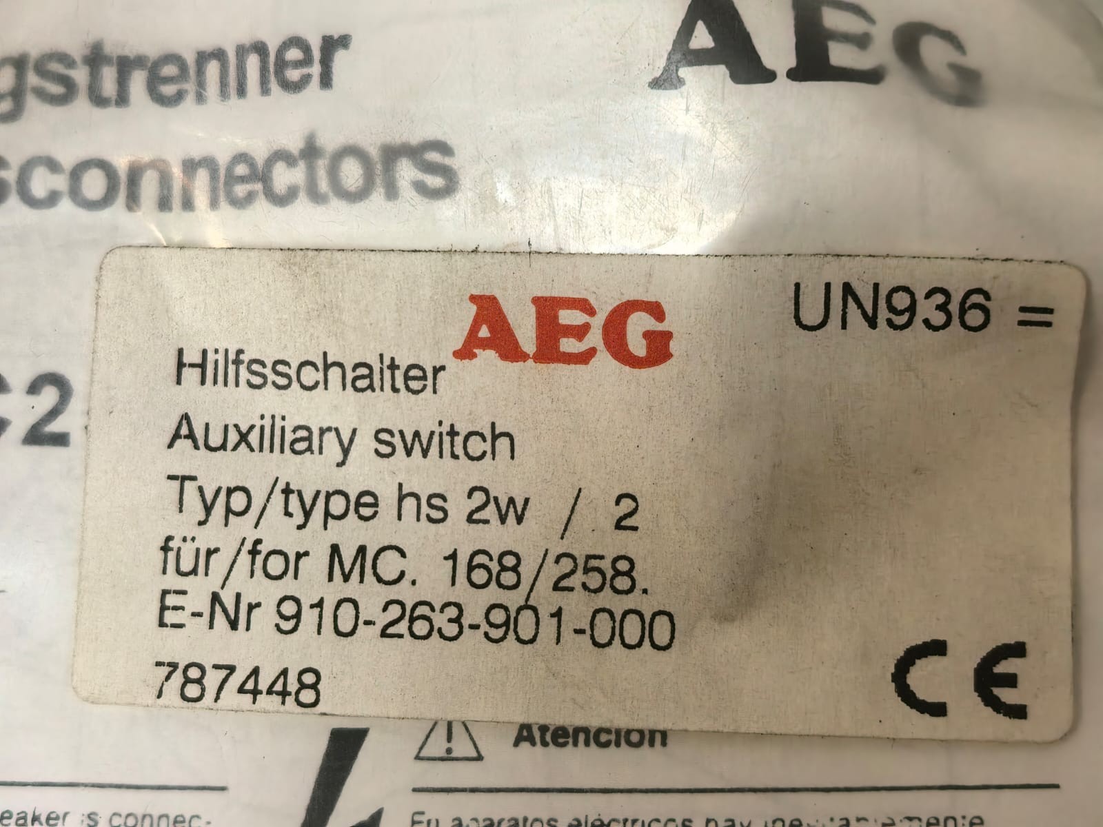 AEG 910-263-901-000 AEG UN936 HS2W/2 910-263-901-000 CONNECTORS 3