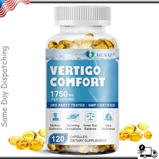 1750mg Vertigo Comfort 120 Capsules - Dizziness Relief Supplements, Body Balance