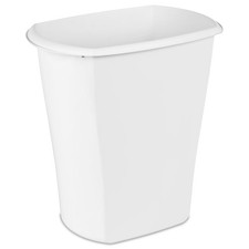 Large Kitchen Trash Can, 10 Gallon Plastic Garbage Bin with No Lid, White
