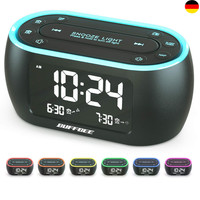 Radiowecker Mit Dualalarm, Fm Radio, 7 Farben Nachtlicht Und Dimmbares Display