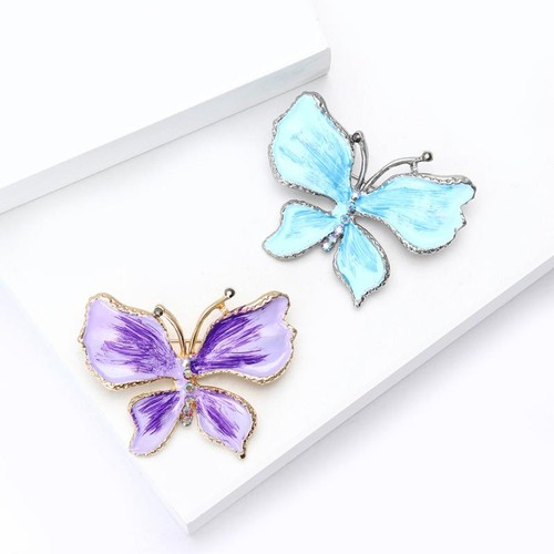 Shiny Colorful Enamel Rhinestone Swallowtail Butterfly Brooch Pins For Women