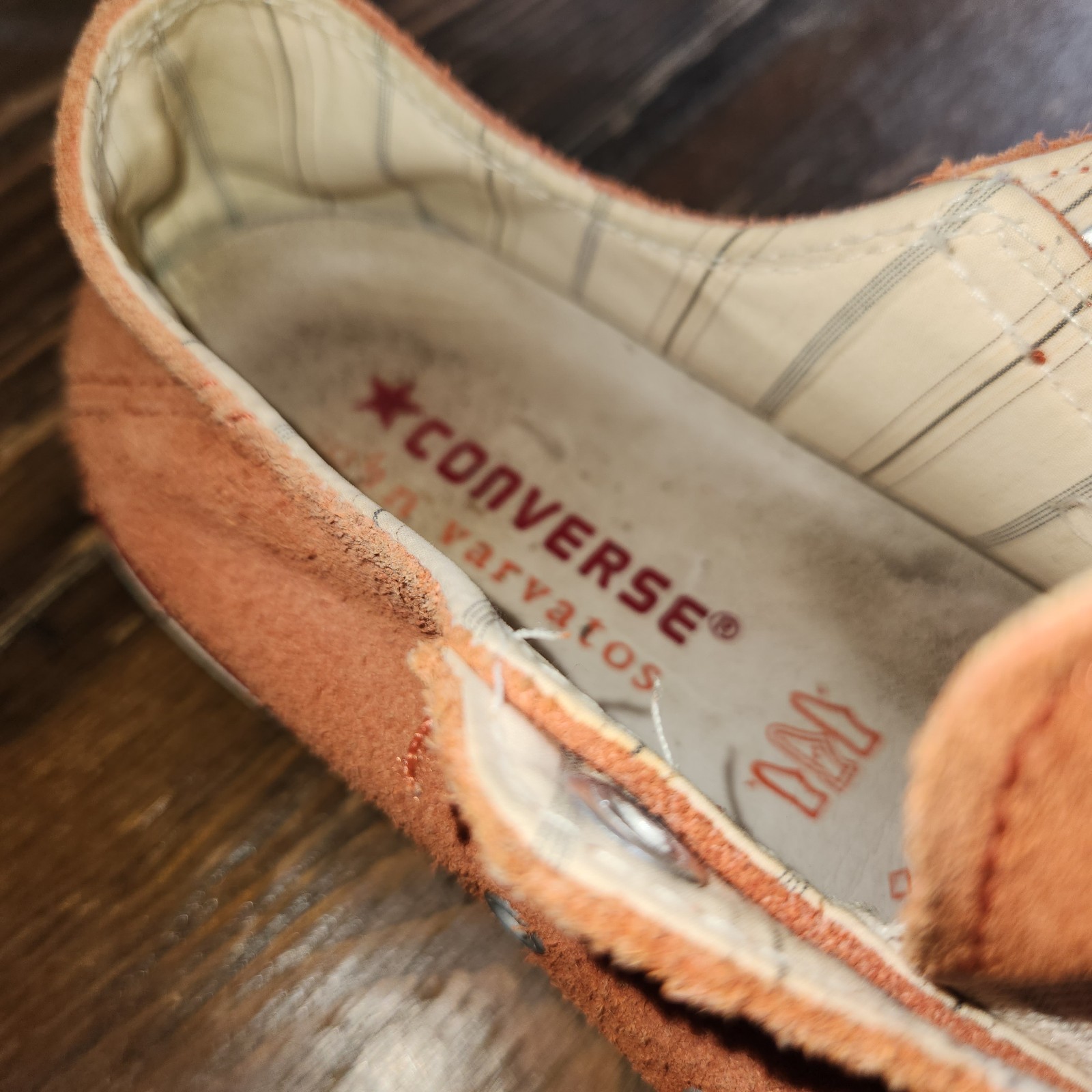 Converse Chuck Taylor Orange Suede Slip On Sneakers Mens 9.5 Womens 11.5 thumbnail 10