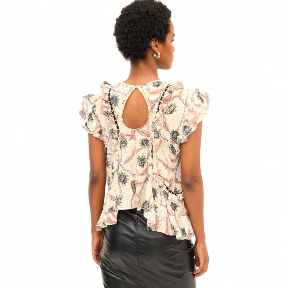 Blusa Isabel Marant con volantes adornados FR34 XS | Femenina se encuentra con feroz Foto 3 de 4