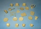 Vintage 1960s Marx Doll House Play Set Soft Plastic 54mm Kitchen Accessories