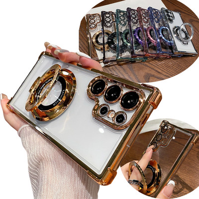 For Samsung Galaxy S26 S25 Ultra S24 S23 S22 Magnetic Stand Case With Lens Cover