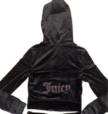  119 NEW XL JUICY COUTURE Velour OG Bling Tracksuit Hoodie Licorice Jacket