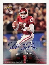 2011 Upper Deck Oklahoma Paul Thompson Auto Sooners Legend #70 Autograph
