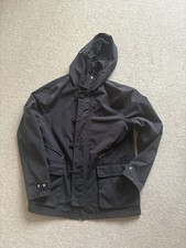 Pretty Green Men’s Black Long Jacket with Hood Large Excellent Condition