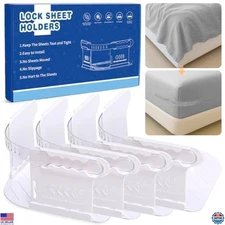 Durable Bed Sheet Holders - Heavy Duty Fitted Sheet Clips to Keep Sheets Tight