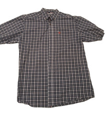 Ariat Pro Series Shirt L Blue Red Plaid SS Button Down Western Workwear EUC