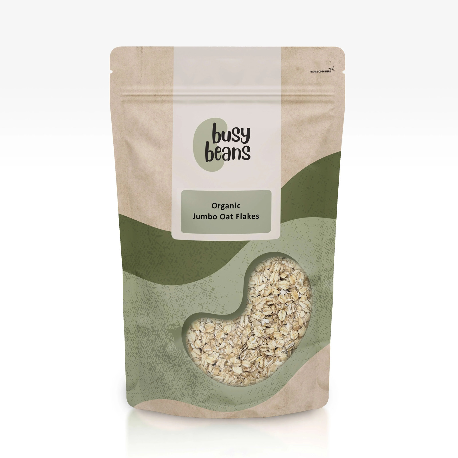 Organic Jumbo Oat Flakes -Certified Organic- by Busy Beans Organic (1kg)
