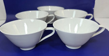 Hutschenreuther Selb Bavaria DIADEM Tazas de Té Blanco Delicado MCM Juego de 5 Difíciles de Encontrar