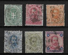 Italia 1891-1896 Umberto sc. 67-72 usato incl 5 lire