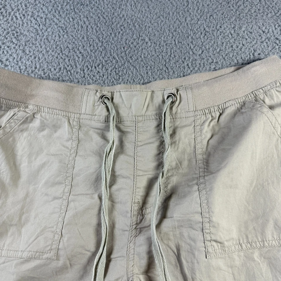Shorts cargo Cato bege cáqui feminino L franzido cordão utilitário externo Gorpcore - Imagem 3 de 4