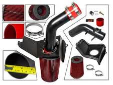 Cold Air Intake Kit MATT BLACK + RED Filter For Subaru 08-14 WRX/STi 2.5L Turbo