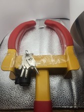 Universal Wheel Lock Boot Clamp Fit Trailers Suv Golf Carts 3 Keys Redyellow