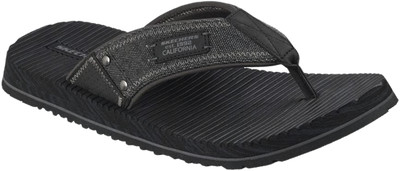 Skechers Quill Seaside Herren Schwarz Slipper Riemen Flip Flop Sandalen