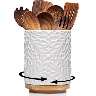 Extra Large 360° Rotating Utensil Holder for Kitchen Counter, 8.3  Cooking Ut...