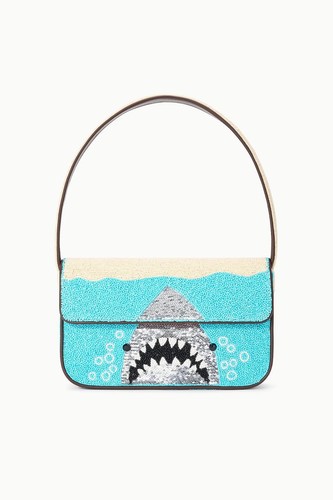 STAUD BEADED TOMMY BAG VIRAL GREAT WHITE SHARK NWT Limited Collection