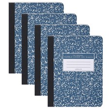 Hard Cover Composition Notebook, 4 Pack, Blue Marble Comp Book, 9.75    x 7.5...