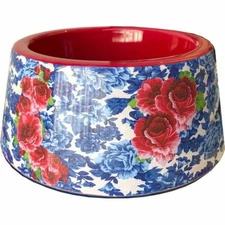 Pioneer Woman Small Melamine 14oz Pet Bowl BPA Free Dishwasher Safe Multi/Red