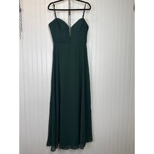 NWOT Lulus Stunning Grace Emerald Green Cutout A-Line Maxi Dress Wedding Size S