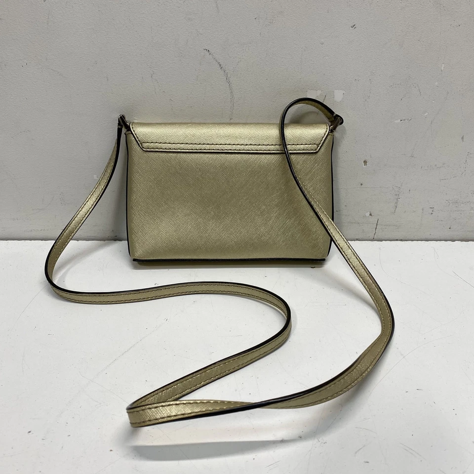 Kate Spade Gold Leather Crossbody Purse Small - Image 2 of 4