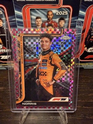 2025 Topps F1 Chrome Lando Norris Portrait #5 Pink Checker 155/250