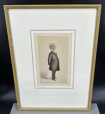 Framed VINTAGE 30s Vanity Fair Petrolagar Caricature Print Oliver Holmes 16x12