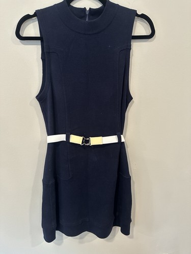 Alice + Olivia Coley Crew Neck Knit Short Belted Dress Size Small 2005