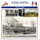 Dr Jim Stamps Maximum Card First Bull Run 1861 Forever The Civil War Fdc