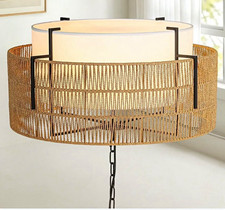 Natural Rattan Drum Chandelier