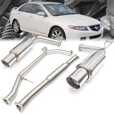 Megan Ds Series Stainless Steel Catback Exhaust Kit Dual Tip For 04-08 Acura Tsx