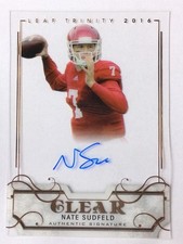 2016 Leaf Trinity #CA-NS1 Nate Sudfeld Clear Autographs Bronze Indiana